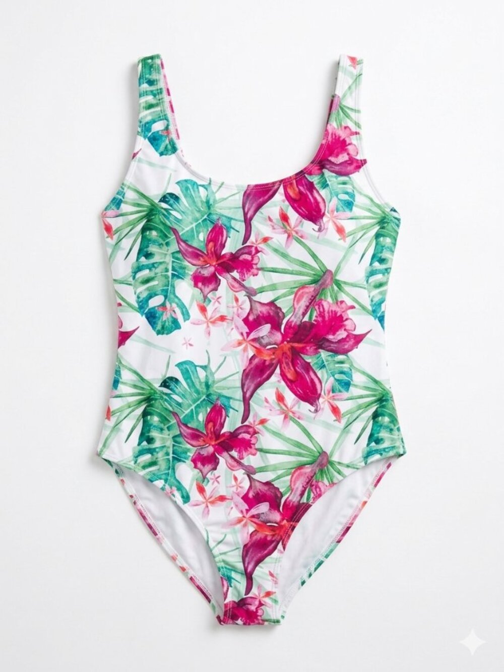 NEW Nicole Miller Studio Lagoon Floral Print Tank Swimming Swimsuit Suit Bathing